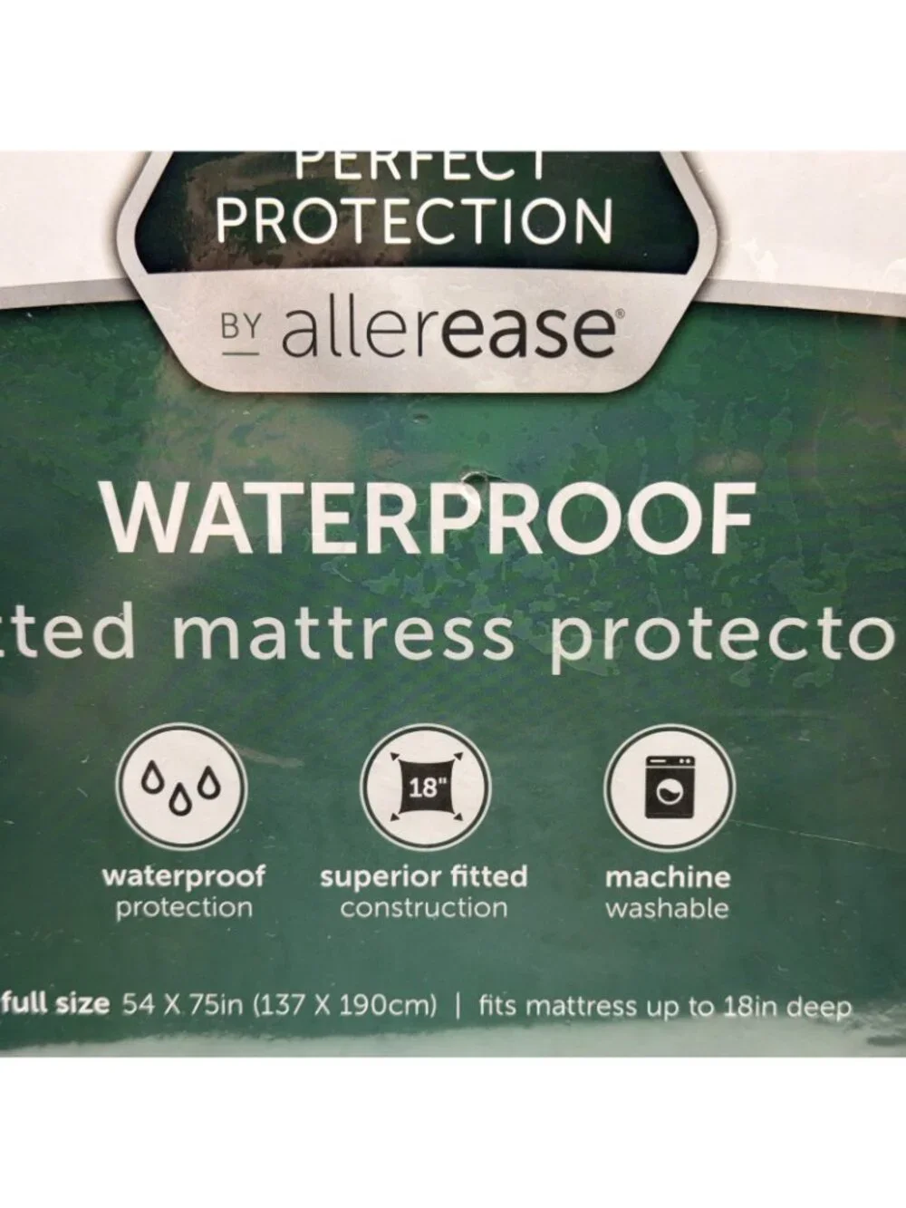 AllerEase Full Size Perfect Waterproof Fitted Mattress Protector New